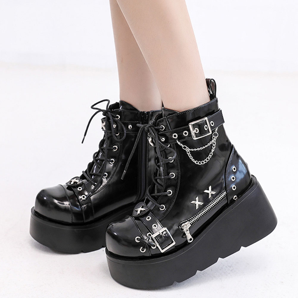Anklet Foot Chain - Botines de plataforma góticos para mujer,