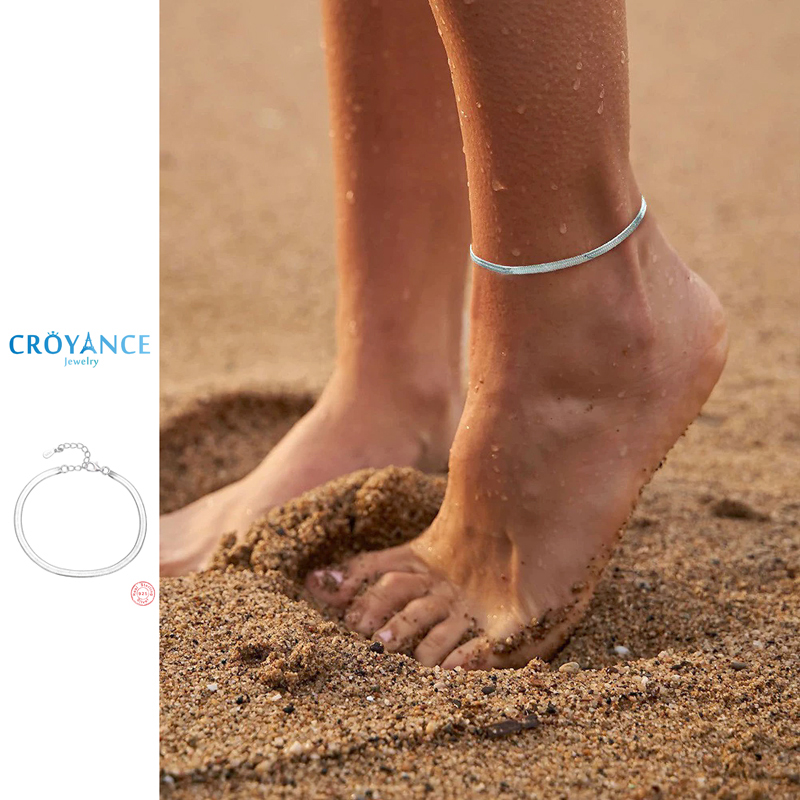 Anklet Foot Chain - Tobillera Clásica Simple de Plata de
