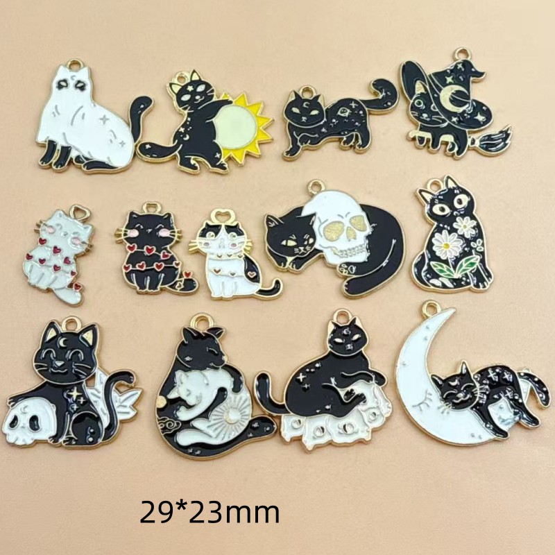 10 piezas de dijes de gato neg - Charm Bracelet Beads reseña y precio